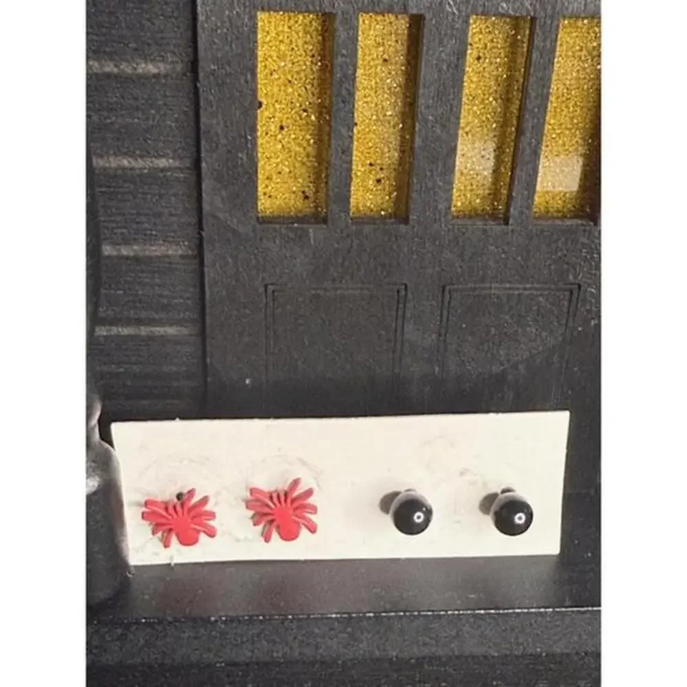 Halloween Spider & Eyeball Stud Earrings • Spooky Cute Set of 2 Pairs • NWT